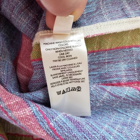 Anthropologie Krisha Striped Sleeveless Textured Cotton Blend Tank Top - Picture 10 of 10